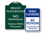 Private Playground Signs