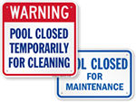 Pool Maintenance Signs