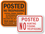 No Hunting Signs