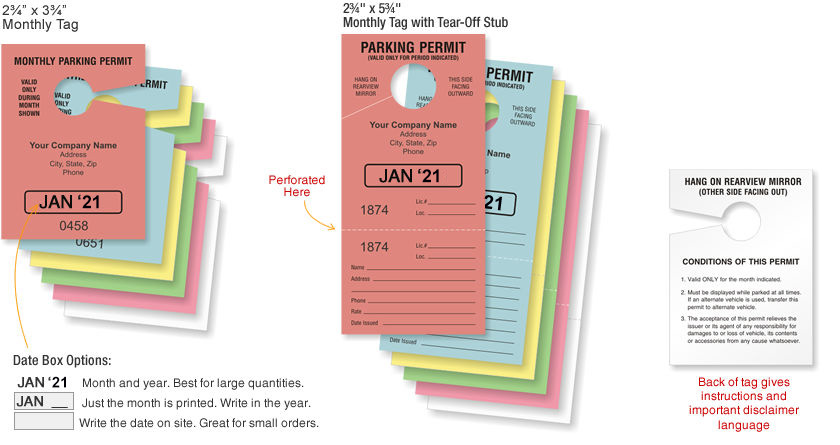 Monthly Parking Permits   Custom Templates