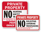 Private Property No Trespassing Signs