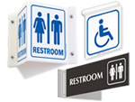 Projecting Bathroom Signs