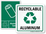 Recycle Aluminum Cans Signs & Labels