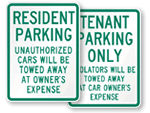 Resident Parking Only Signs