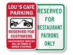 Restaurant Parking Signs