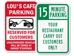 Restaurant Parking Signs