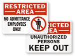 Restricted Area Signs