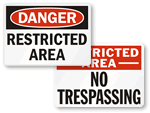 Restricted Area Signs