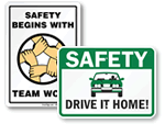 Safety Begins Here Signs