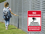 School No Trespassing Signs