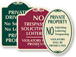 Decorative No Loitering Signs