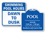 Pool Hours Signs