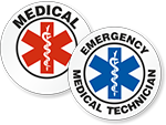 Star of Life Hard Hat Stickers