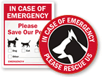 Emergency Pet Rescue Stickers