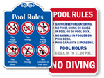 Pool Rules Signs