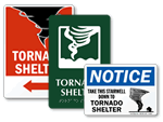 Tornado Shelter Signs