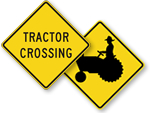 Tractor Crossing Signs