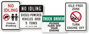 No Idling Signs