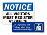 Visitor Sign In Notices