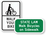 Walk Your Bike Signs