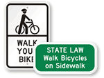 Walk Your Bike Signs