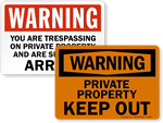 Warning Private Property Signs