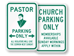 Whimsical Church Parking Signs