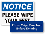 Wipe Your Feet Signs