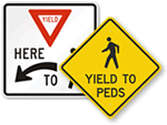 Yield To Pedestrian Signs