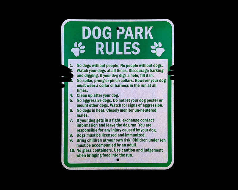 Dog Park Regulation Signs