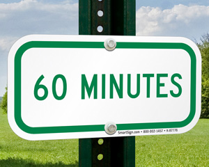 60 Minutes Parking Sign