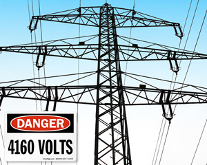 Electrical 4160 Volts Label