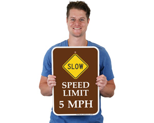 peed Limit 5 MPH Sign