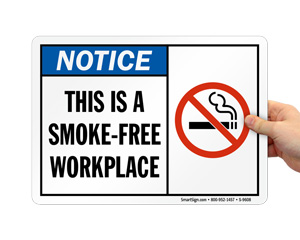 ANSI Smoke Free Workplace Sign