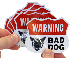 Bad Dog Shield Sign