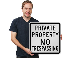 Private Property No Trespassing Dark Sign