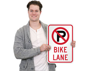 No Parking Bike Lane Signs