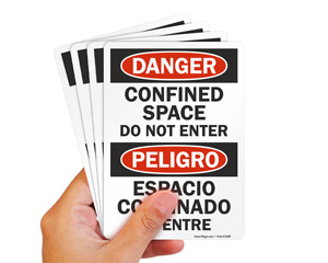 Bilingual Confined Space Sign