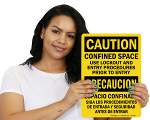 Bilingual Restricted Space Sign