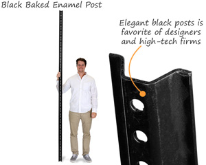 Black u-channel sign post