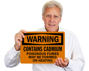 Warning Contains Cadmium Poisonous Sign