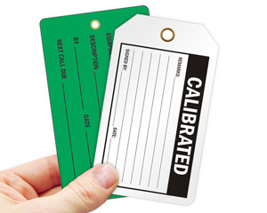 calibrated equipment tag and label