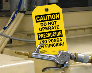 Caution Do Not Operate Tag
