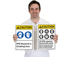 Caution PPE Sign