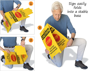 Caution Reversible Lightweight Floor Signs