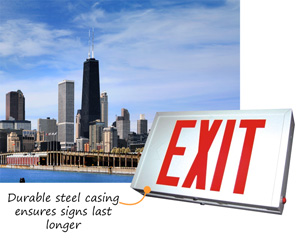 Emergency Chicago Approved Exit Sign