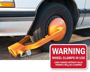 Clamped Wheel Signs