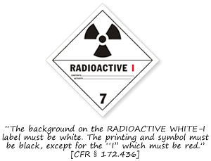 Class 7 Radioactive I Hazmat Labels