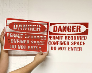 Confined Space Do Not Enter Stencils