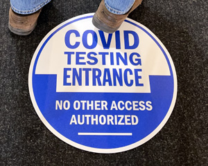 Covid testing floor decal